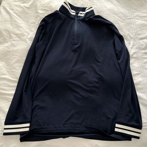 Swet Tailor LS Dark Blue & White Performance 1/4 Zip Pullover Size Medium Men